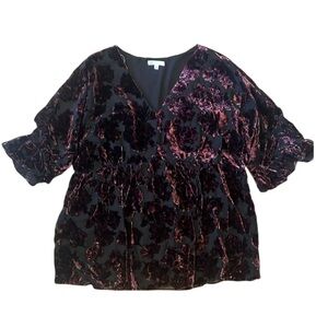 Burn out velvet top